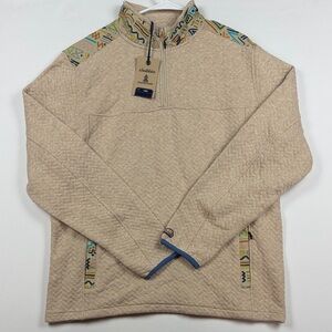Chubbies Men's Patterned Beige Zip-Up Sweater Men’s Large NWT